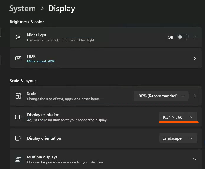 无法设置的分辨率